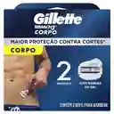 GILLETTE Mach 3 Cuerpo Repuestos para Cuchilla de afeitar con 3 Hojas 2 Repuestos Máquina de Afeitado Corporal Afeitadora para Hombre Zona Intima