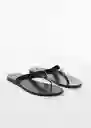 Sandalias Hilo Negro Talla 41 Mujer Mango