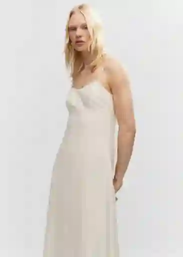 Vestido Boscol-H Crudo Talla XS Mujer Mango
