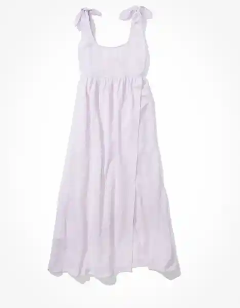 American Eagle Vestido Mangas Atadas Lila Vívido Talla X-Small