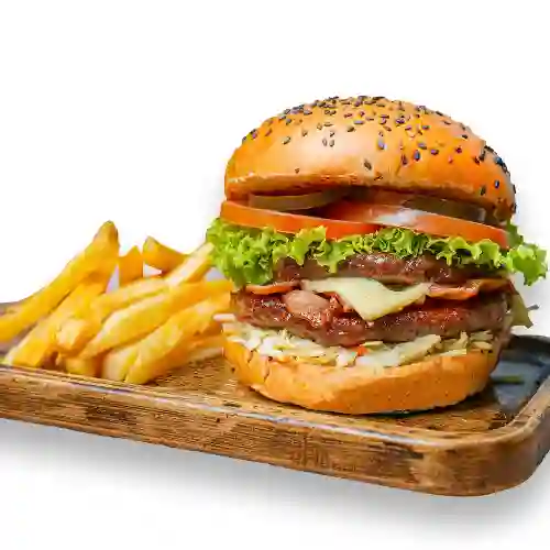 Hamburguesa Doble Carne Especial + Papas