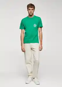 Camiseta Logopok-H Esmeralda Talla S Hombre Mango