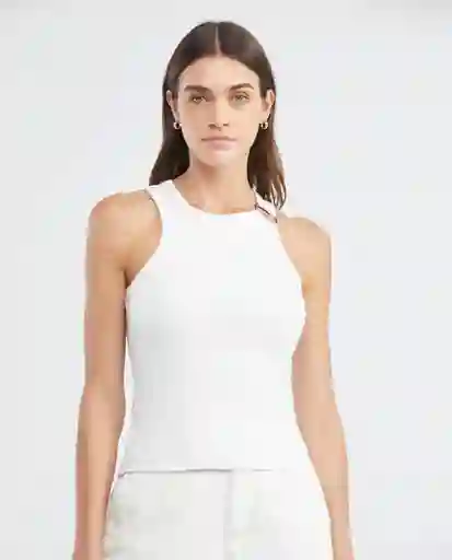 Camiseta Ribbed Tanktop Blanco 0 Claro Talla S Mujer Chevignon