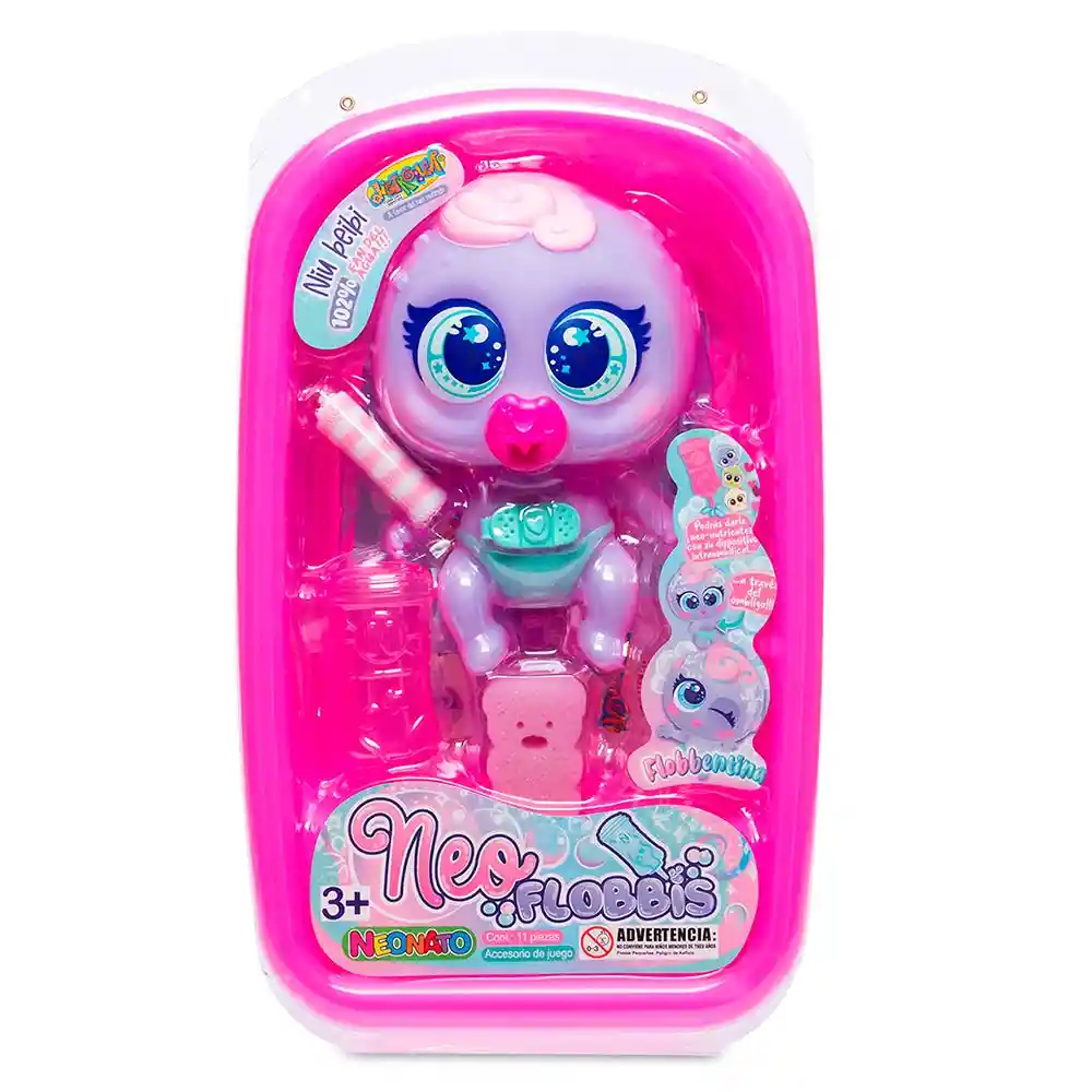 Neonato Muñeca Neo Flobbis Flobbentina Lila