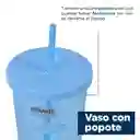 Vaso de Plástico we Bare Bears Con Pitillo Ice Bear Azul Miniso