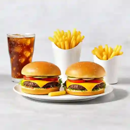 Combo para dos hamburguesas sencillas