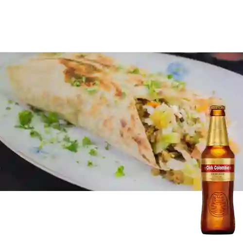 Combo Burro Clásico. + Club Colombia Dorada 350 ml