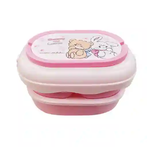 Contenedor Para Lunch Doble Capa Mikko Rosa 1600 mL Miniso