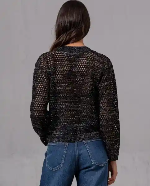 Buzo Mujer Con Lurex Negro Noche Ultraoscuro Talla L 66446 Rifle