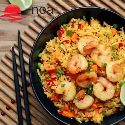 Arroz Al Wok con Camarones