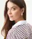 Camisa Striped Poplin Crudo Pristino Claro Talla M Chevignon