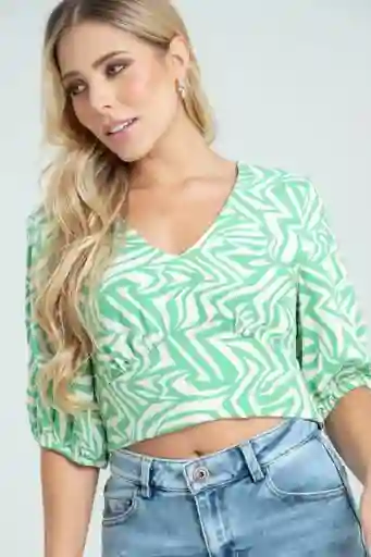 Blusa Avril Color Verde Masmelo Talla L Ragged