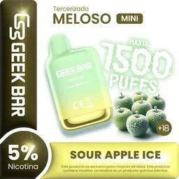 Geek Bar Vape Meloso Mini Sour Apple Ice 1500 Puffs 5% Nicotina