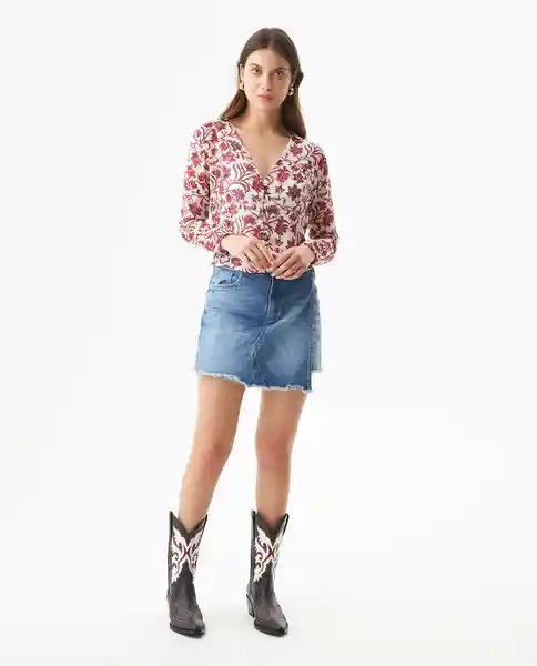 Blusa Longsleeve Blanco Celaje Claro Talla S Chevignon