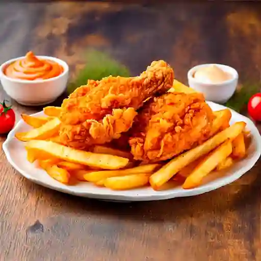 Cuarto de Pollo Frito