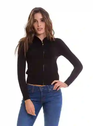 Saco Tejido Abierto Con Cierre Mujer Negro Talla XS Arkitect