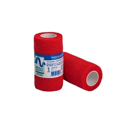 Medical Supplies Venda Elástica Cohesiva Rojo 4'' x 5 Yardas