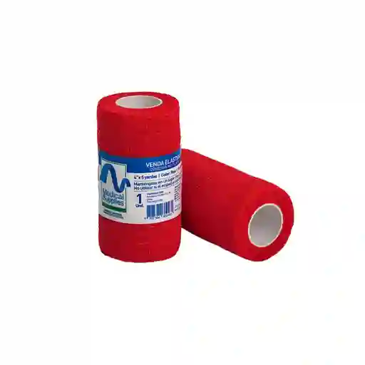 Medical Supplies Venda Elástica Cohesiva Rojo 4'' x 5 Yardas