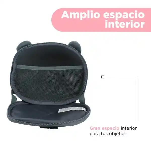 Mochila Infantil Textura Suave Oso Panda Negro Wbb Miniso