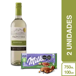 Combo Frontera Vino Sauvignon Blanc + Milka