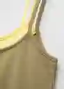 Top Lotus Verde Talla M Mujer Mango