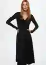 Vestido Duna Negro Talla 24 Mujer Mango