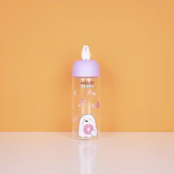 Botilito de Vidrio Osos Escandaloso Oso Polar Rosa 5.0 Miniso