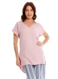 Blusón Manga Corta Para Mujer Palo Rosa Talla XL Bluss