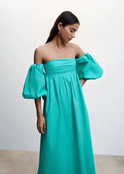 Vestido Eugenia-A Turquesa Talla XS Mujer Mango