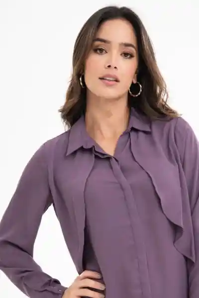 Ragged Blusa Mirning Color Morado Medio Talla XS