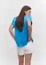 Camisa Sason Azul Talla M Mujer Mango