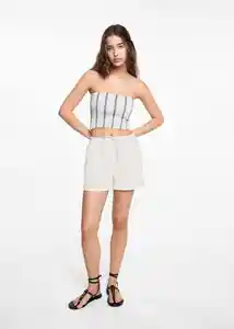 Short Lino Off White Talla 22 Niñas Mango