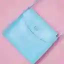 Bolso Hobo Con Solapa y Botón Azul Miniso