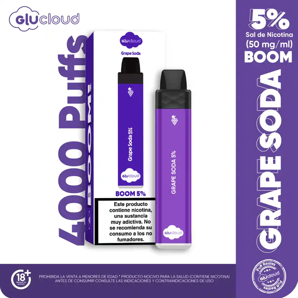 Glucloud Vape Grape Soda Boom 4000 Puff