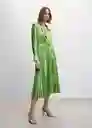 Vestido Galo Verde Talla XS Mujer Mango