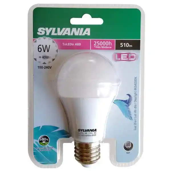 Sylvania Bombillo Led Toledo 6w Luz Día 1