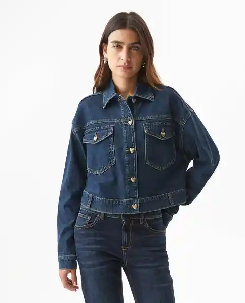 Chaqueta Trucket Azul Clásico Oscuro Talla S Femenino Chevignon