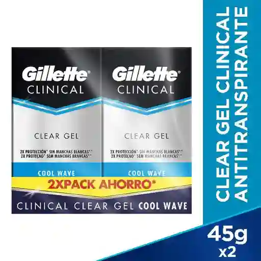Gillette Antitranspirante Clinical Clear Cool Wave en Gel