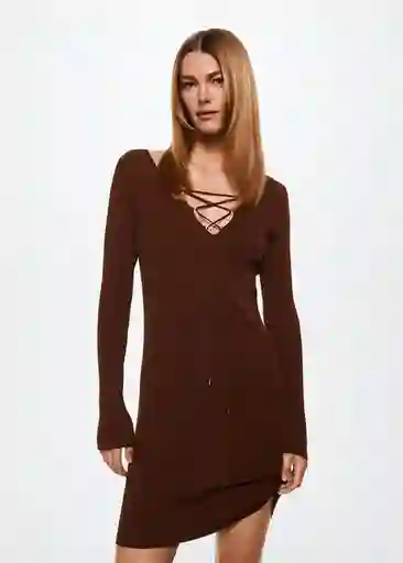 Vestido Matilda Marron Talla M Mujer Mango