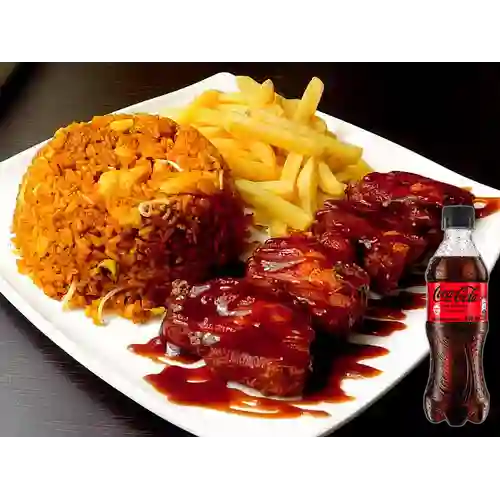 Combo Costillas de Cerdo + Coca Cola Sin Azúcar 400 ml