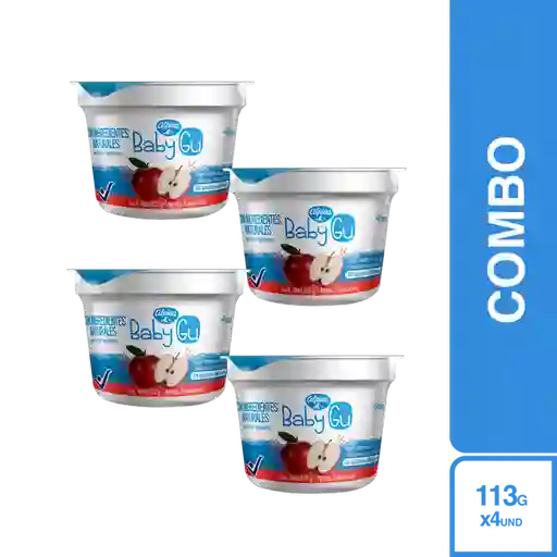 4 x Baby Gu Yogurt Natural Manzana