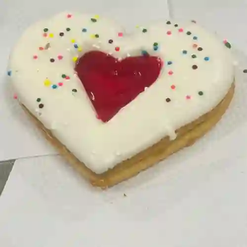 Galleta de Corazon Choco Blanco.