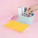 Organizador Plástico Compartimento Alta Macaron Azul Miniso