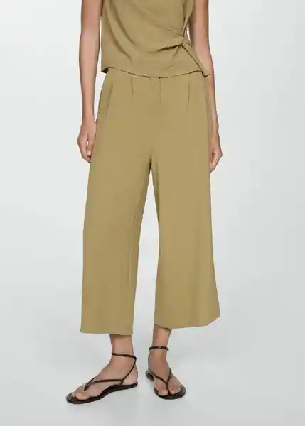 Pantalón Burbu-H Khaki Talla L Mujer Mango