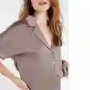  Camisa Peralpes Mujer Gris Nogal Oscuro Talla L Naf-Naf 