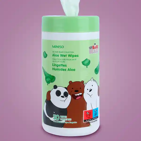 Toallitas Húmedas Con Aloe Serie we Bare Bears Miniso