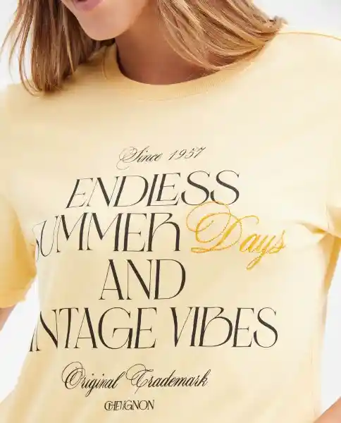 Camiseta Summer Graphic te Amarillo Impala Claro M Chevignon