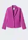 Blazer Americana Macaroni Morado Talla 40 Mujer Mango