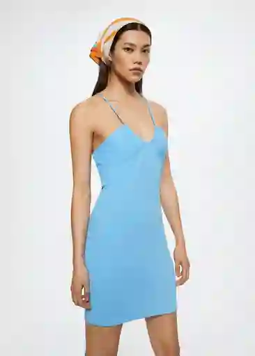 Vestido Nuvers Turquesa Talla S Mujer Mango