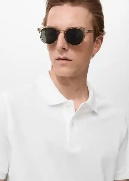 Camiseta Polo Rea Blanco Talla L Hombre Mango